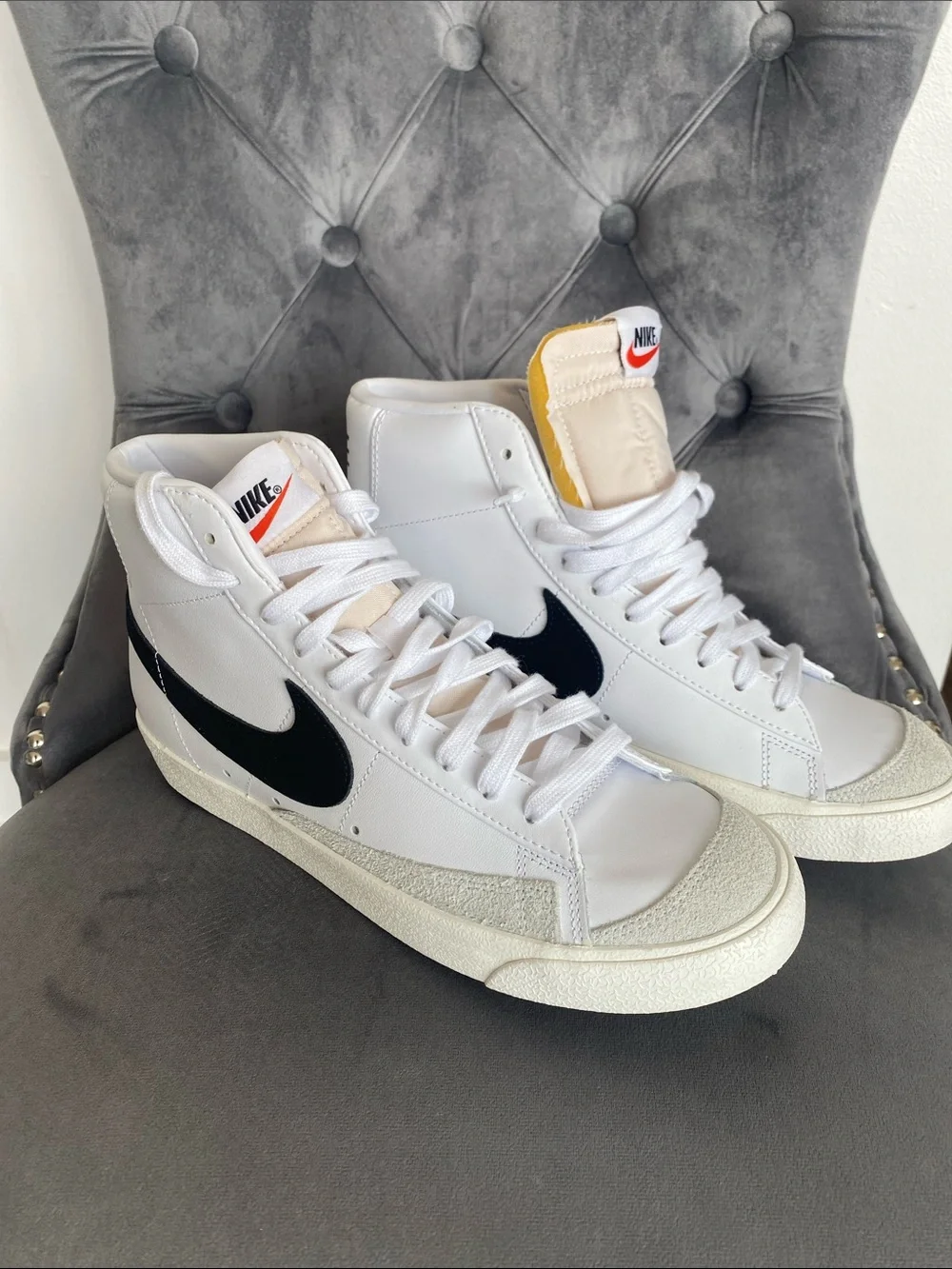 Nike White and Black High-Top Sneakers